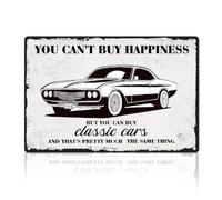 DOODLREAM Classic Car Happiness Quote Garage Tin Sign Wall Decor 30 x 20 cm
