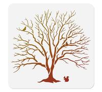 Doodlream Dead Tree Stencil for Painting Tree Stencil Drawing Template, Nature DIY Craft Paint Template for Wall Home Decor Wood Burning Card Journal Canvas 30×30cm