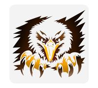 DOODLREAM Eagle Head Stencil for Painting, 30×30cm Reusable Eagle Claw Stencil Drawing Template, Animal DIY Craft Paint Template for Wall Home Decor Wood Burning Card Canvas Journal Paper Fabric