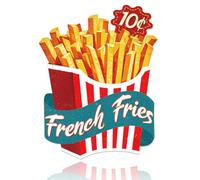 DOODLREAM French Fries Metal Tin Sign Wall Decor 35 x 27 cm Wall Poster for Snack Bar Pub Cafe Kitchen Fast Food Restaurant Decor Gift