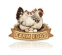 DOODLREAM Fresh Farm Eggs Shop Tin Sign Retro Metal Wall Decor 34.7 x 26.4cm Chicken Hen Vintage Wall Art Poster for Home Cafe Room Farmhouse Chicken Coops Courtyard Yard Kitchen Clubs Decor Gift