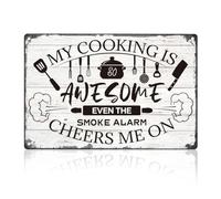 DOODLREAM Funny Kitchen Tin Sign My Cooking Is So Awesome 20 x 30 cm Wall Decor Metal Sign Vintage Wall Poster for Home Kitchen Restaurant Bar Cafe Bakery Decor Gift