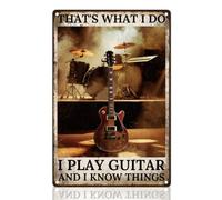 DOODLREAM Guitar Tin Sign Retro Metal Wall Decor 20 x 30cm Vintage Guitar Drum Kit Music Room Wall Art Poster for Home Cafes Musical Pub Bar Garden Gallery Man Cave Office Clubs Decor Gift