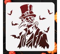 DOODLREAM Halloween Plague Doctor DIY Painting Stencils for Wall Home Decor