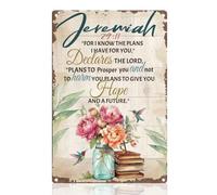 DOODLREAM Jeremiah 29:11 Bible Verses Tin Sign, 30X20cm Metal Sign Wall Decor, Christian Wall Art Posters Gift for Church Living Room Coffee Office Bathroom