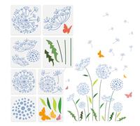 DOODLREAM Large Dandelion Wall Painting Stencil Set 115 x 106cm Reusable Plastic Dandelion Stencils for Painting on Wood Wall Furniture, DIY Home Decor Craft Stencil