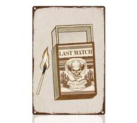 DOODLREAM Match Box Western Tin Sign Retro Metal Wall Decor 20 x 30cm Brown Matchbox Western Skull Cowboy Wall Art Poster for Home Coffee Cafes Bathroom Gallery Man Cave Office Clubs Decor Gift