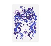 DOODLREAM Medusa Stencil Templates 29.7 x 21cm Plastic Reusable Succubus Art Craft Stencils for Painting on Wall Floor Wood Fabric Furniture Glass