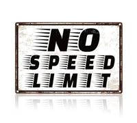 DOODLREAM No Speed Limit Tin Sign Garage Metal Wall Decor Men Cove Room Wall Poster 20 x 30cm