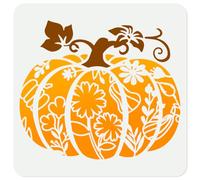 Doodlream Pumpkin Stencil for Painting Harvest Stencil Drawing Template, Halloween Pumpkin DIY Craft Paint Template for Wall Home Decor Wood Burning Card Journal Canvas 30×30cm