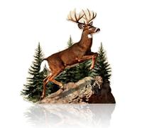 DOODLREAM Running Deer Tin Sign Retro Metal Wall Decor 27 x 27 cm Deer Animal Forest Vintage Wall Art Poster for Home Cafe Kitchen Bedroom Living Room Indoor Outdoor Man Cave Decor Gift