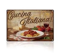 DOODLREAM Spaghetti Tin Sign 20 x 30 cm Wall Decor Cucina Italiana Metal Sign Vintage Wall Poster for Home Kitchen Restaurants Diner Cafe Bar Decor Gift
