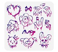 Doodlream Street Graffiti Stencil, Street Art Reusable Painting Template | 30 x 30 cm Plastic Craft Stencil, Graffiti Wall Stencil, DIY Home Decor Template for Wood Wall Floor Tile Fabric Glass