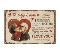 DOODLREAM To My Love Marriage Anniversery Vintage Tin Sign Metal Retro Art Wall Poster for Home Office Decor 7.9 X 11.9 Inch