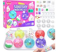 Doodora Squishy Balls Making Kit for Kids & Adults - DIY Your Own Sparkling Stress Balls with Accessories - Make Your Own Squishy Set - Fun Squishy Maker Craft Birthday Gift for Ages 6+