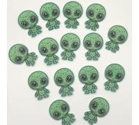 Doodylou Edible Alien Cupcake Toppers, Wafer Green Aliens for Space Themed Party Cake Decorations, 3.5 cm x 2.5 cm, Pack of 25