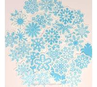Doodylou Edible Blue Patterned Snowflake Wafer Cake Toppers, 2.5 cm, Christmas Snow Flakes, Pack of 20, Winter Theme Cake Decorations