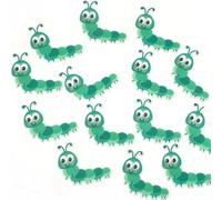 Doodylou Edible Caterpillar Cupcake Toppers, Wafer Hungry Caterpillars for Cake Decorating and Animal Party Decorations, 3 cm x 3.3 cm, Pack of 24