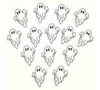 Doodylou Edible Ghost Spooks Cupcake Toppers or Cake Decorations, Spooky Wafer White Ghosts for Halloween Party Decorating, 3.5 cm x 2.5 cm, Pack of 24