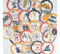 Doodylou Edible Halloween Cupcake Toppers, All-Hallows Eve Wafer Cup Cake Decorations, Variety Pack 3.8cm Pack of 24