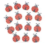 Doodylou Edible Ladybird Cupcake Toppers, Wafer Ladybirds Animal Bugs Birthday Cake Decorations, 3 cm x 2.5 cm, Pack of 18