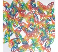 Doodylou Edible Tie Dye Butterflies for Cupcakes or Cake Decorations, Colourful Tie-Dye Wafer Butterfly Toppers, 4.5 x 3 cm, Pack of 24