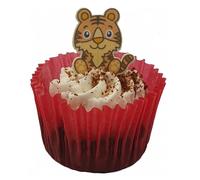 Doodylou Edible Tiger Cupcake Toppers, Wafer Cute Little Tigers for Cake Decorating and Animal Party Decorations, 3 cm x 2 cm, Pack of 24 by Doodylou