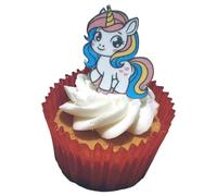 Doodylou Edible Unicorn Toppers for Cupcakes and Cake Decorating, Cute Wafer Unicorns for Birthday Party Decorations, 3.5 cm x 2.5 cm, Pack of 20