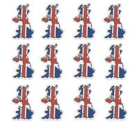 Doodylou Edible United Kingdom England Map Cupcake Toppers, Wafer UK Flags for Cake Decorating and Party Decorations, 4 cm x 2.8 cm, Pack of 25