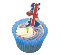 Doodylou Edible Wafer Union Jack Cupcake UK Toppers 4 x 2.8 cm Pack of 25