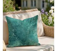 Doofeyaa Outdoor Cushions 45 x 45 cm Retro Set of 1, Soft Linen Square Cushion Covers Green, Double Sided Printing, Waterproof Decorative Garden Pillow Cases for Patio Furniture, Sofa, Balcony Z9-273