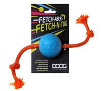 DOOG Fetch and Tug Ball - Double Action Toy with Heavy Duty Rope | Durable EVA Foam High Bounce Lightweight Floats in Water - Blue