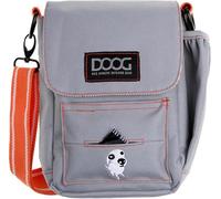DOOG - Large Shoulder Bag with Waterproof Lining, Waterbottle/Tennis Ball Holder, and Waste Bag Holder, Grey with Orange (SB01)