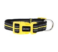 Doog Neon Collar Bolt Black/Yellow For Dogs, Antibacterial, Comfortable