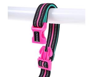 DOOG Neon Dog Leash CLIP-IT Rin Tin Tin 1.3-1.6m Green/Pink, Adjustable