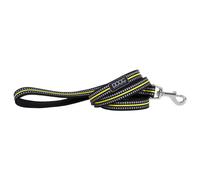Doog Neon Dog Leash Lead Bolt Black/Yellow Reflective For Night Hikes