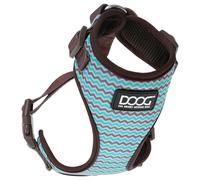 DOOG Neoprene Harness Benji Dog Gray/Blue Zigzag, Breathable, Adjustable