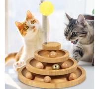 DoogCat 3-Level Cat Ball Tower with 9 Removable Balls - Interactive Cat Toy for Kitten Mental & Physical Exercise - Large Size
