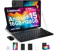 DOOGEE 2025 Newest Android 15 Tablets, U11 11 Inch Tablet,16GB+128GB(TF 2TB), 90 Hz,8580mAh,Android Gaming Tablets, Netflix 1080P/ 5G WiFi/Widevine L1,Tablet with Keyboard&Mouse&Case&Pen-Black