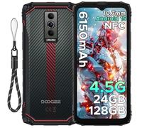 DOOGEE Blade 10 Energy Rugged Smartphone - 10.7mm Ultra-Thin Rugged Phone, 6150mAh Battery Android 15 Phone with 24GB RAM+128GB ROM, 6.56 inch 90Hz Screen 16MP+8MP Cameras/NFC/Dual SIM/Face ID - Plain