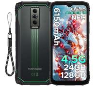 DOOGEE Blade 10 Energy Rugged Smartphone - 10.7mm Ultra-Thin Rugged Phone, 6150mAh Battery Android 15 Phone with 24GB RAM+128GB ROM, 6.56 inch 90Hz Screen 16MP+8MP Cameras/NFC/Dual SIM/Face ID- Green
