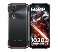 DOOGEE Blade 10 Power Rugged Smartphone, (2025) 24GB+256GB/2TB, 10300mAh Rugged Phone Android, 50MP, 6.6" HD+, 3 Cards Slots, 4G Dual SIM Unlocked Mobile Phones, Fingerprint/Face ID/NFC/GPS,Black