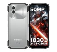 DOOGEE Blade 10 Power Rugged Smartphone, (2025) 24GB+256GB/2TB, 10300mAh Rugged Phone Android, 50MP, 6.6" HD+, 3 Cards Slots, 4G Dual SIM Unlocked Mobile Phones, Fingerprint/Face ID/NFC/GPS,Sliver