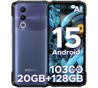 DOOGEE Blade 20 AI Rugged Smartphone - Android 15, 10300mAh Battery, 20GB+128GB/2TF, 90Hz 6.6" Rugge phone, IP68/IP69K Waterproof Phone, 3 Card Slots, 4G Dual SIM/NFC/OTG/16MP/GPS/Face ID,2025(Purple)