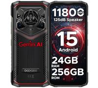 DOOGEE Blade 20 Pro Rugged Smartphone Android 15,125dB 3.5W loudspeaker Mobile Phones,11800mAh+6.6” HD Display Rugged Phone, 24GB+256GB/2TB,50MP+20MP+8MP, Triple card slots/NFC/OTG/GPS/Face ID - Red