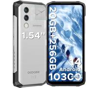 DOOGEE Blade10 Max Rugged Smartphone, 10300mAh Battery, 1.54” Touch Back Screen, 20GB RAM 256GB ROM, 6.56" 90Hz FHD+ Display, IP69K Waterproof, 4G Dual SIM, 3 Card Slots, NFC (Silver)
