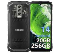 DOOGEE Blade10 Ultra Rugged Smartphone Android, 20GB+256GB/2TB TF, 50MP Camera, 10.7mm Ultra-thin Body, 3 Card Slots, 4G Dual SIM IP68/IP69K Rugged Phone, 6.56" Display, 5180mAh, NFC, Transparent