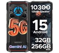 DOOGEE Blade20 Play Rugged Smartphone 5G, Android 15 Rugged Phone with 125dB Super Speaker, 32GB+256GB, 10300mAh Battery, 50MP+20MP Night Vision Camera, 6.6", Dual SIM, NFC/IP68 Waterproof/Gemini AI