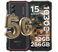 DOOGEE Blade20 Turbo 5G Rugged Smartphone 2025, Android 15& AI Rugged Phone, 32GB+256GB LPDDR5, Dimensity 7050 2.6GHz, 10300mAh Battery/ 33W, 50MP AI Camera, 6.6"HD+ 90HZ, 3 Card Slots/WIFI6/NFC-Black