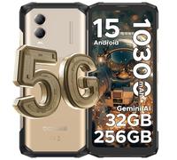 DOOGEE Blade20 Turbo 5G Rugged Smartphone 2025, Android 15 & AI Rugged Phone, 32GB+256GB LPDDR5, Dimensity 7050 2.6GHz, 10300mAh Battery/33W, 50MP AI Camera, 6.6"HD+ 90HZ, 3 Card Slots/WIFI6/NFC-Gold